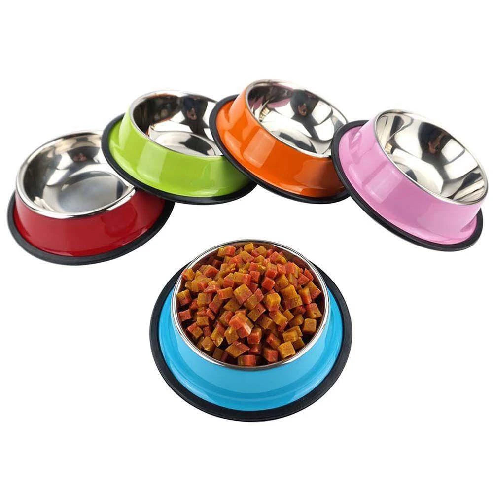 200-1600ml Stainless Steel Dogs Bowl Cats Non Slip Food Drinking Water Eating Container Dish Puppy Kitten Feeder Pet Supplies