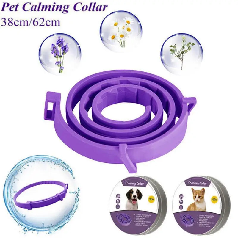 Pet Calming Collar For Cats Dogs Adjustable Anxiety Pheromone Reducing Pet Collar Lasting Natural Calm Relax Soothing Collars