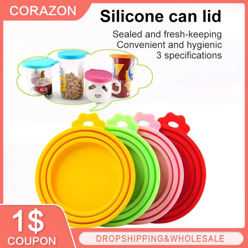 Pet Silicone Canned Lid Sealed Feeders Food Can Lid For Puppy Dog Cat Storage Cap Reusable Cover Lid Health Pet Daily Supplies